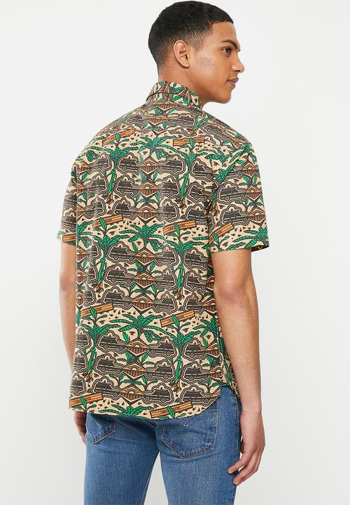 Mami Wata - I am the ruler regular fit shirt - brown & green