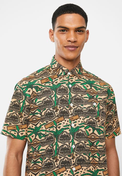 Mami Wata - I am the ruler regular fit shirt - brown & green