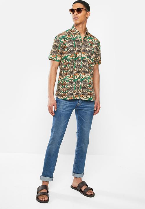 Mami Wata - I am the ruler regular fit shirt - brown & green