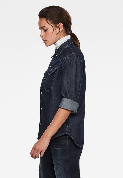 G-STAR - Western denim relaxed shirt long sleeve - blue