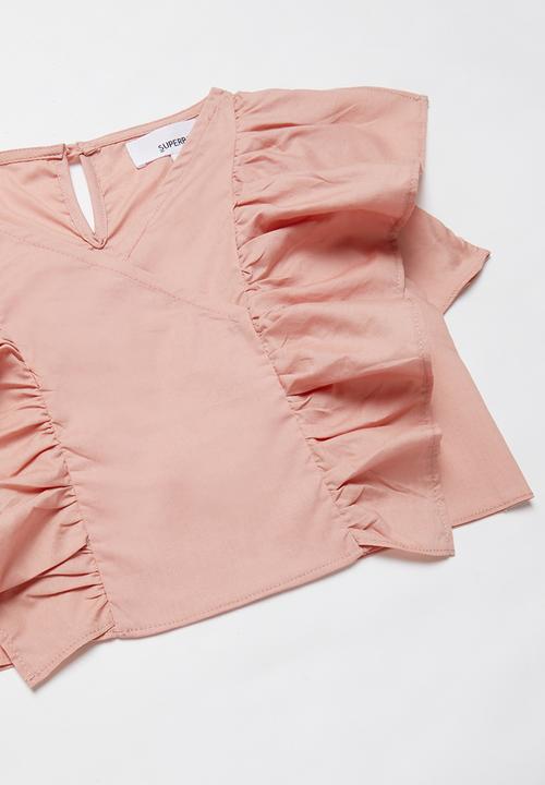 Superbalist - Cropped ruffle top - pink 