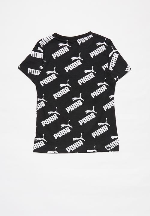PUMA - Amplified all over print tee g puma black - black & white