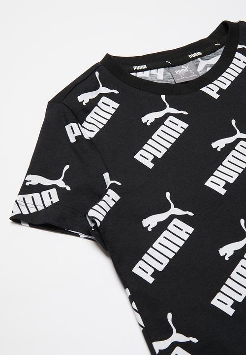 PUMA - Amplified all over print tee g puma black - black & white
