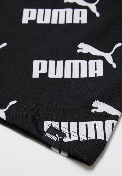 PUMA - Amplified all over print tee g puma black - black & white