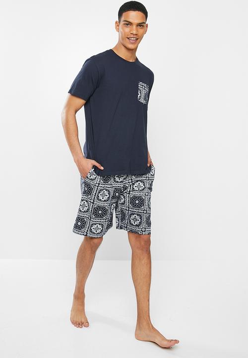 Brave Soul - Knell sleepwear - navy & white