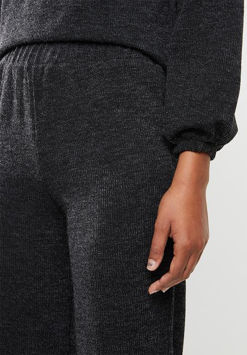 edit - Cosy knit jogger - black