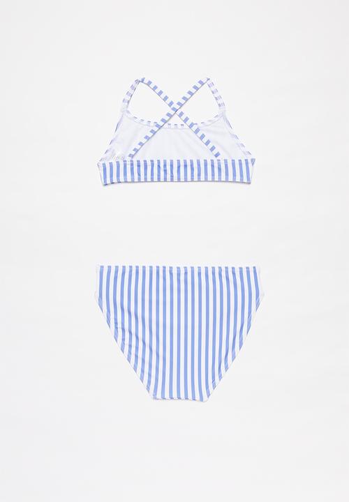 Rebel Republic - Striped two piece swimsuit - blue & white