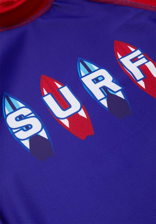 Rebel Republic - Printed rash vest - blue & red