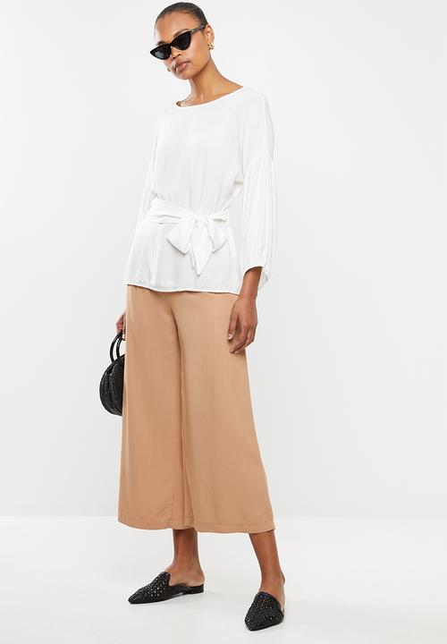 edit - Lantern sleeve blouse - white