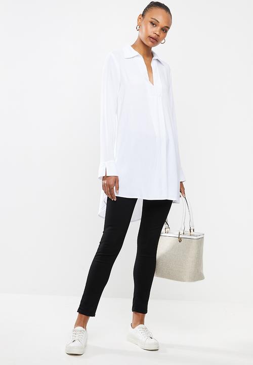 edit - Soft longline shirt - white