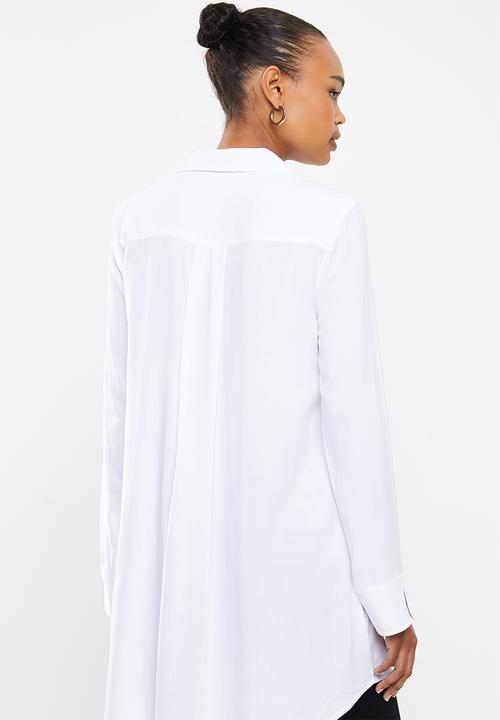 edit - Soft longline shirt - white
