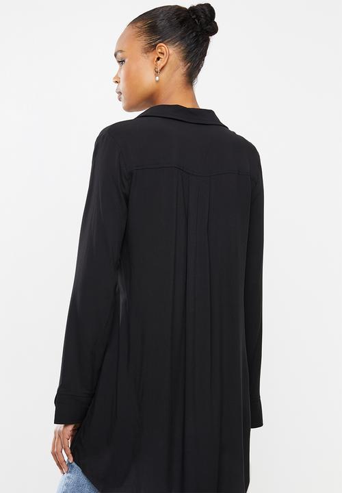 edit - Soft longline shirt - black