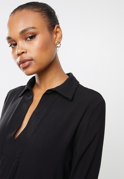 edit - Soft longline shirt - black