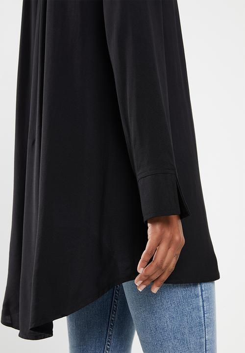 edit - Soft longline shirt - black