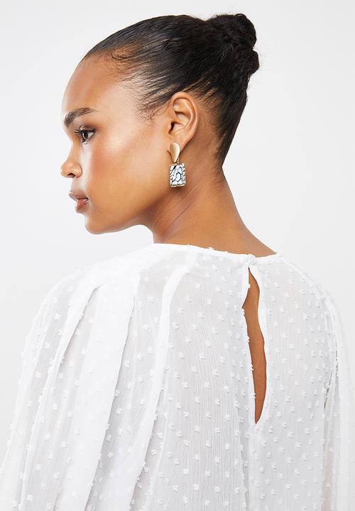 MILLA - Dobby chiffon blouse - white