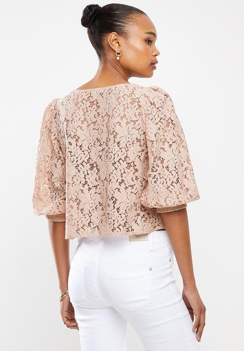 MILLA - Corded lace blouse - neutral