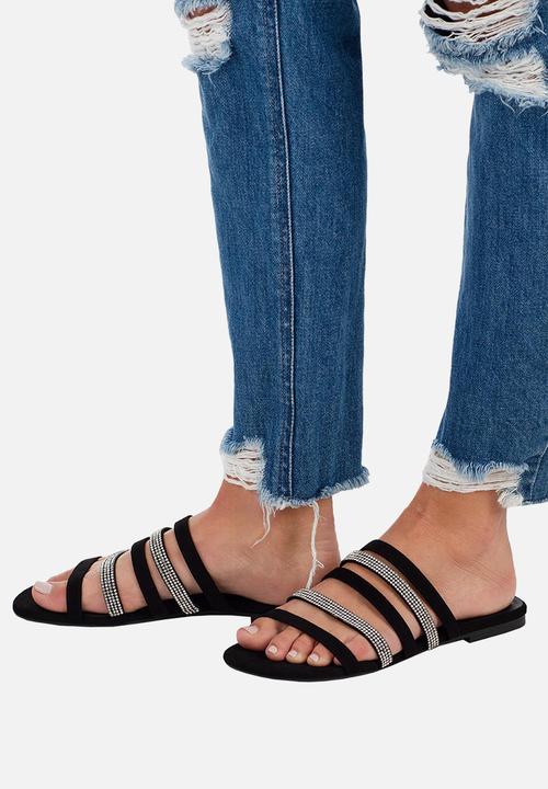 SISSY BOY - Sit tight flat strappy sandal - black