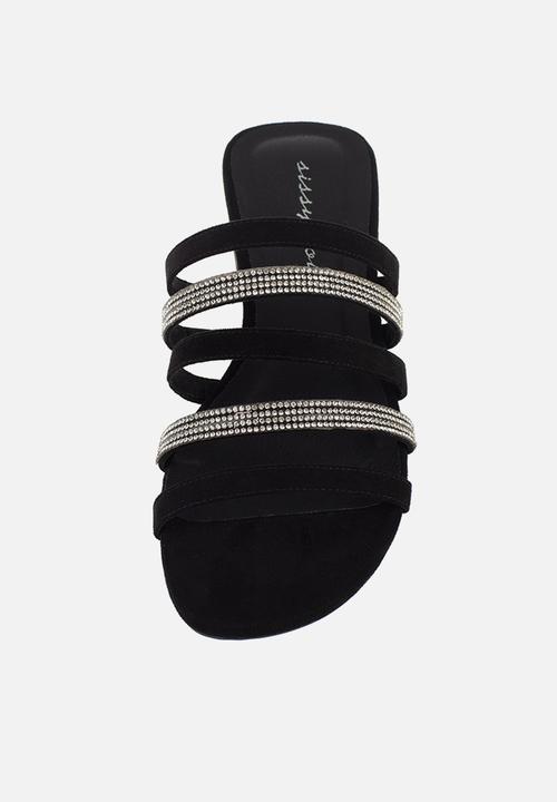 SISSY BOY - Sit tight flat strappy sandal - black