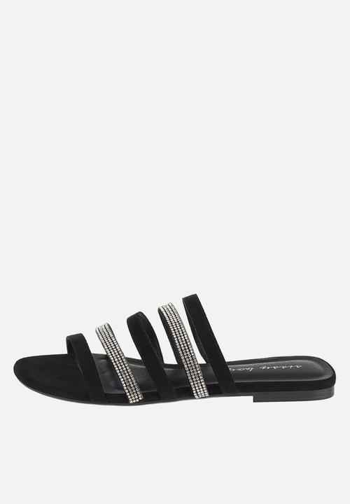 SISSY BOY - Sit tight flat strappy sandal - black