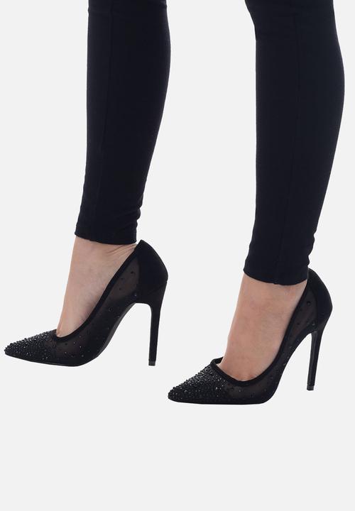 SISSY BOY - Bling it back court heel with bling  - black