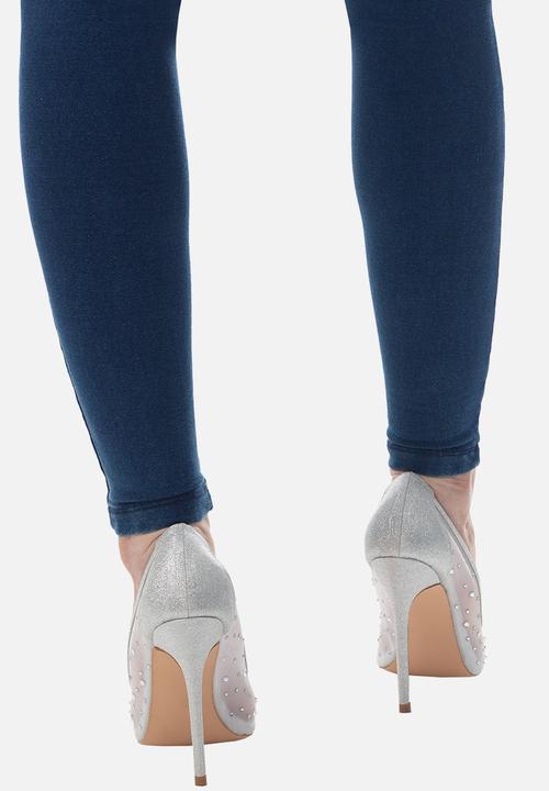 SISSY BOY - Bling it back court heel with bling  - white