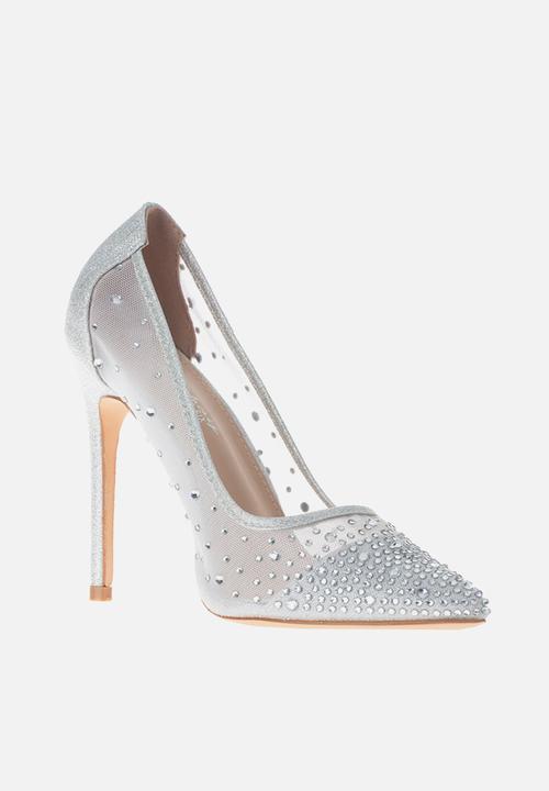 SISSY BOY - Bling it back court heel with bling  - white