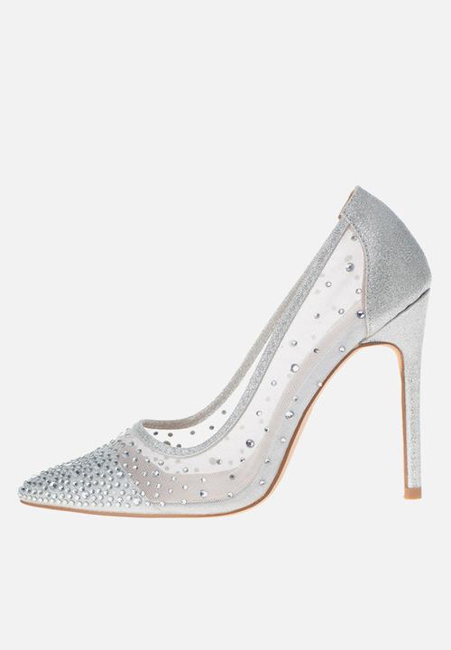 SISSY BOY - Bling it back court heel with bling  - white