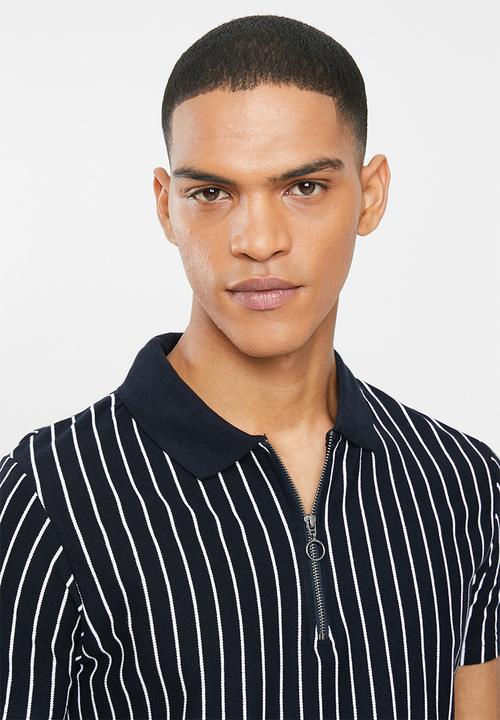 Brave Soul - Friar polo - navy & white