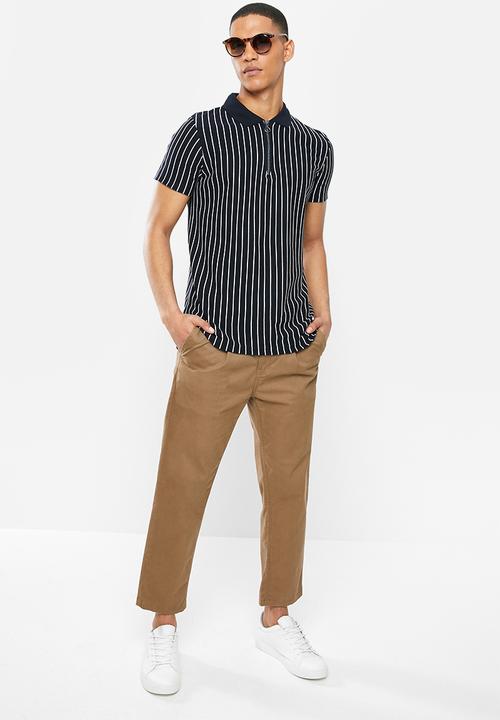 Brave Soul - Friar polo - navy & white
