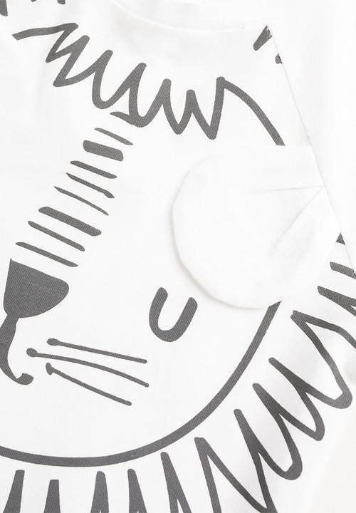 MANGO - T-shirt lion - white