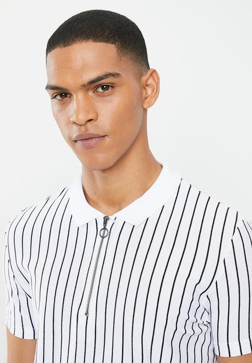 Brave Soul - Friar polo - white & black