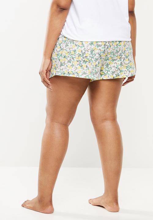 Cotton On - Curve jersey bed short - multi
