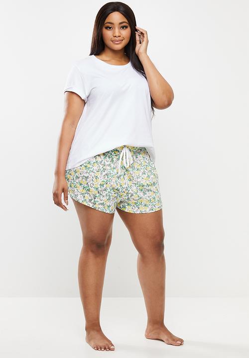 Cotton On - Curve jersey bed short - multi