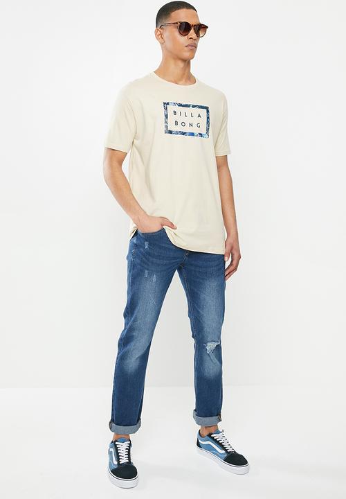 Billabong  - Die cut short sleeve tee - beige