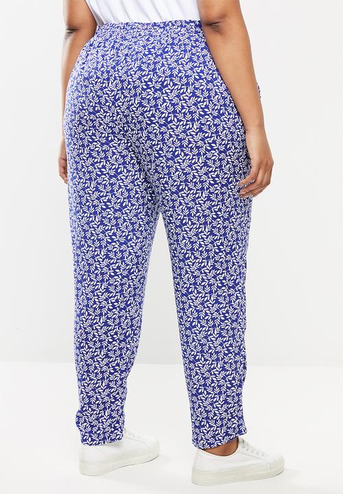 edit Plus - Printed woven jogger - blue & white 