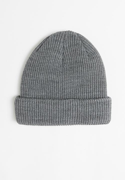 Superbalist - Knitted turn up beanie - grey