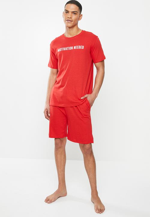 Brave Soul - Debut sleepwear - red & white