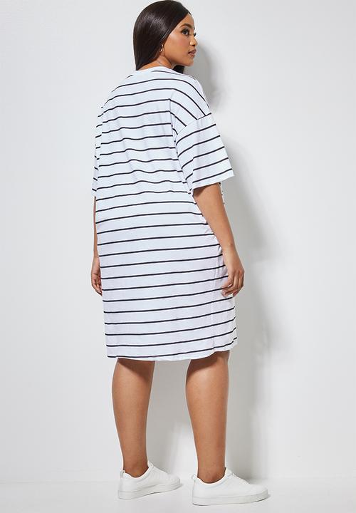 Superbalist - T-shirt dress - white & black 