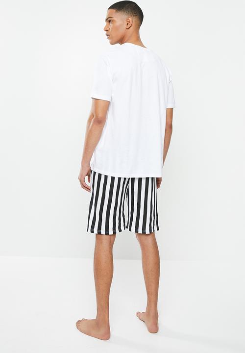 Brave Soul - Mono sleepwear - white & black