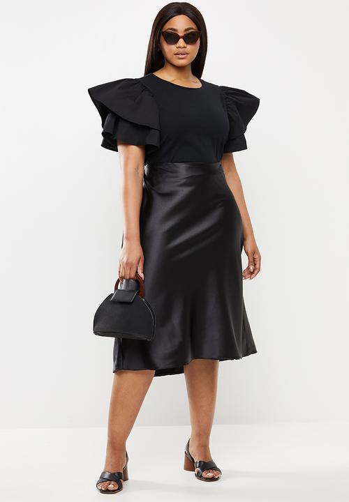 MILLA - Ruffle sleeve bodysuit - black