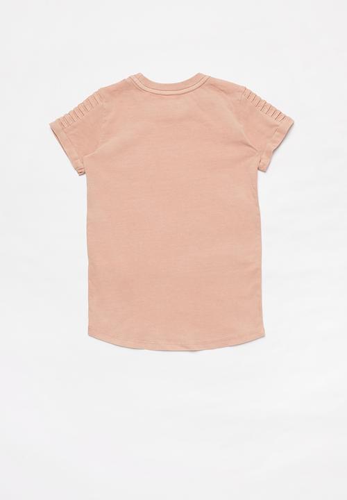 Cotton On - 2 Pack Cruz long line short sleeve tee - pink & charcoal 