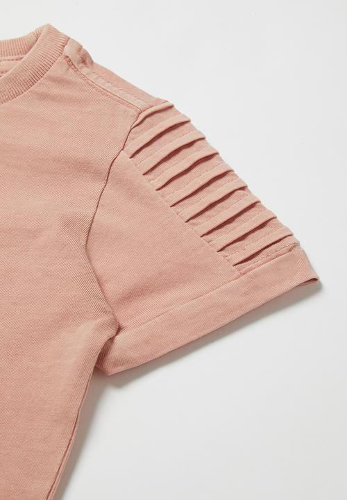 Cotton On - 2 Pack Cruz long line short sleeve tee - pink & charcoal 