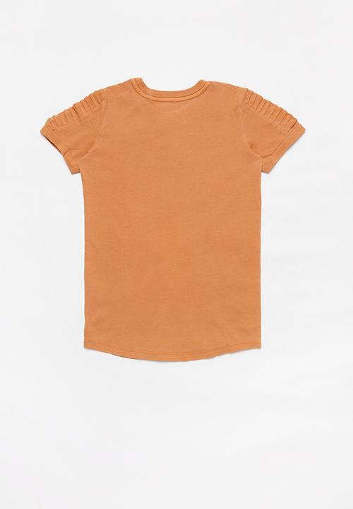 Cotton On - 2 Pack Cruz long line short sleeve tee - rust & blue 