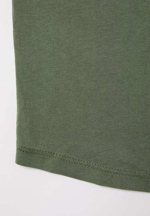 Cotton On - 2 Pack Cruz long line short sleeve tee - beige & khaki 