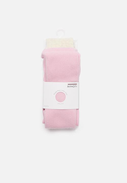 MINOTI - 2 Pack tights - pink & neutral