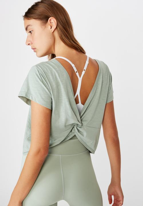 Cotton On - Lifestyle twist back T-shirt -washed aloe