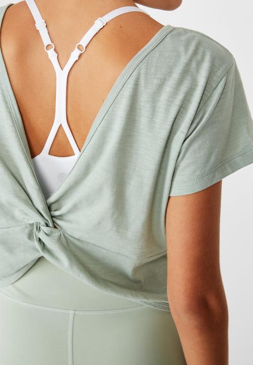 Cotton On - Lifestyle twist back T-shirt -washed aloe