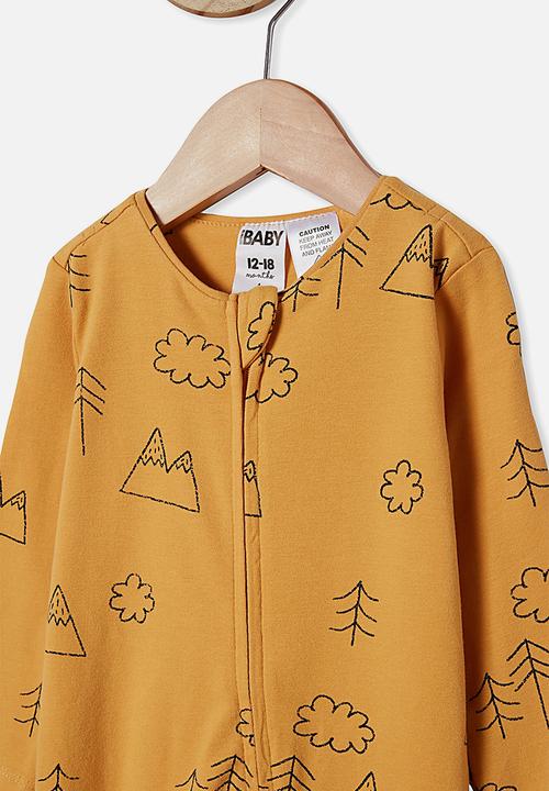Cotton On - The long sleeve zip romper - vintage honey & winter wilderness