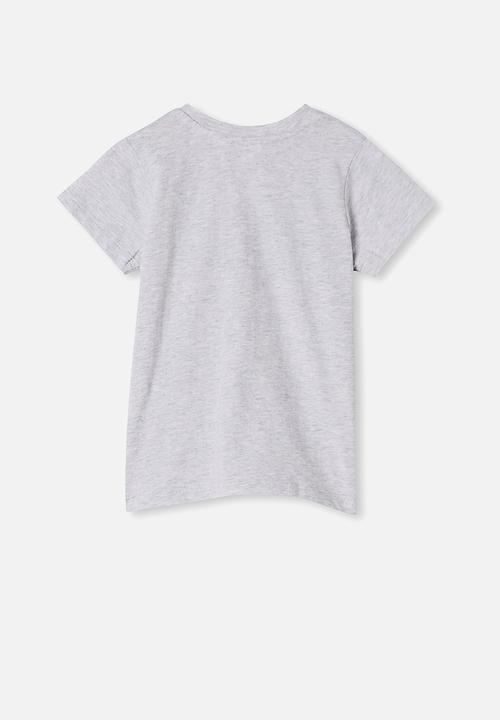 Cotton On - Jamie short sleeve tee - lcn per cloud marle/ombre bowie