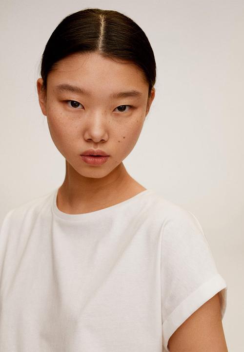 MANGO - T-shirt chalacro - white